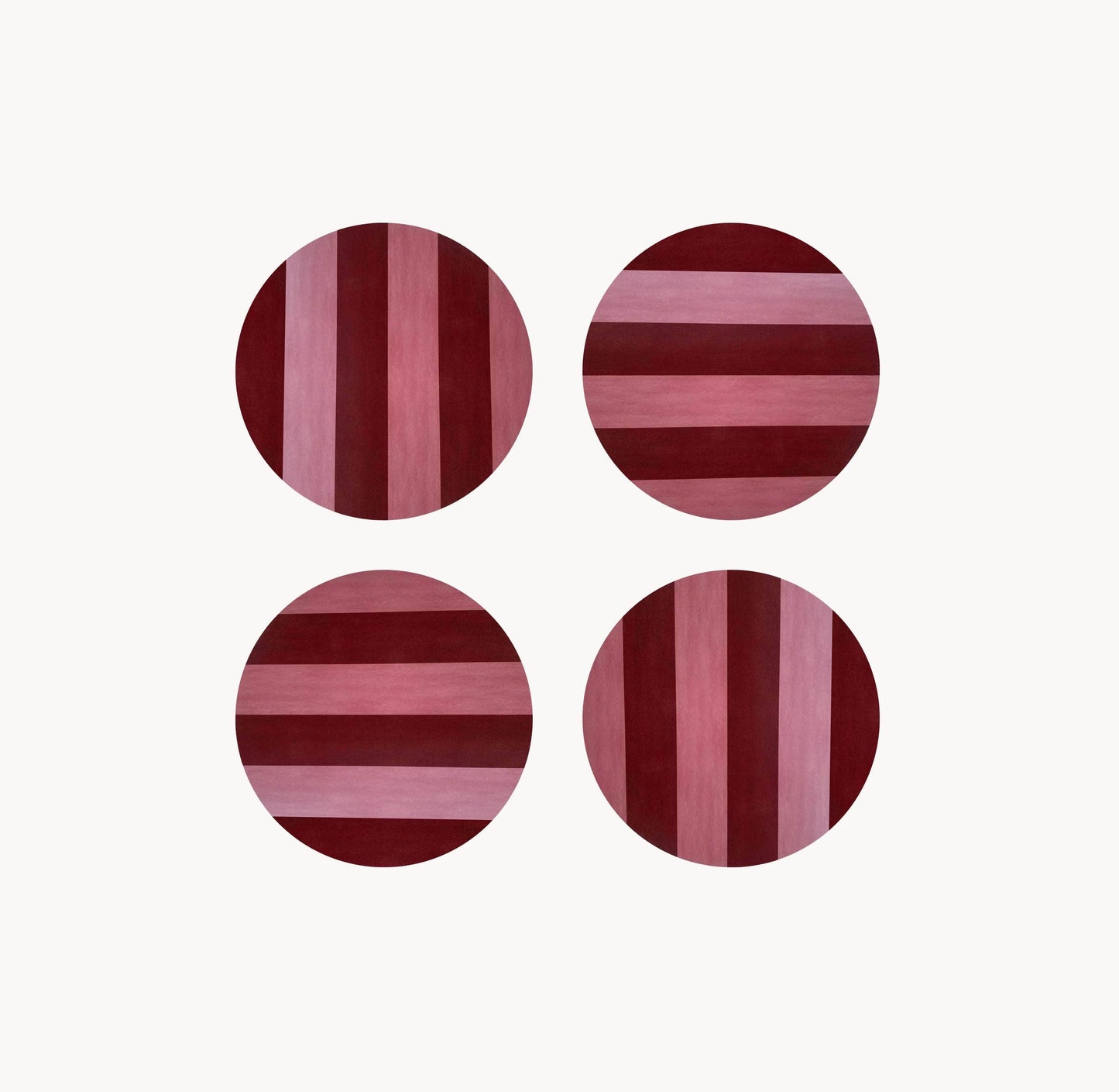 Rouge & Blush Stripe Coasters | Set of 4
