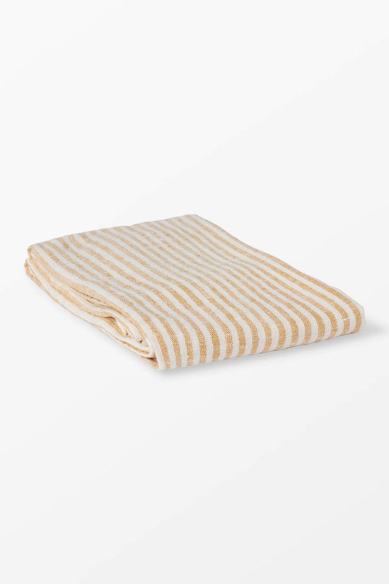 Yellow + White Linen Bath Towel