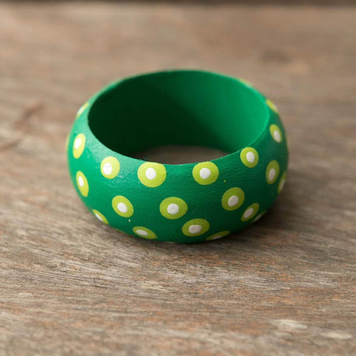 Wooden Dots Napkin Holder - Green