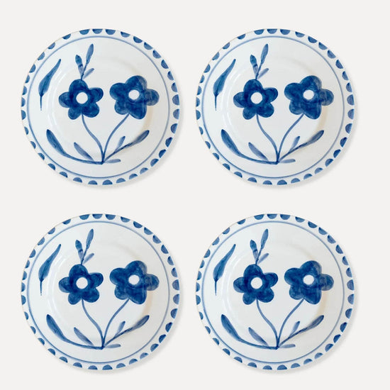 Blue flowers Hand Painted Ceramic Dessert Plate