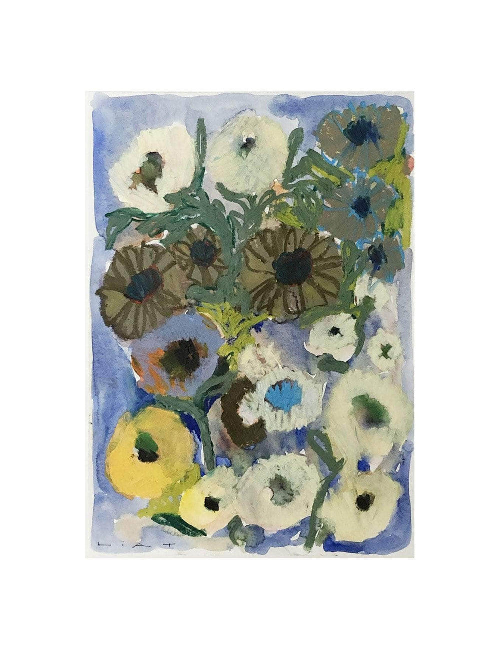 Mono Flowers with Blue - Original Painting