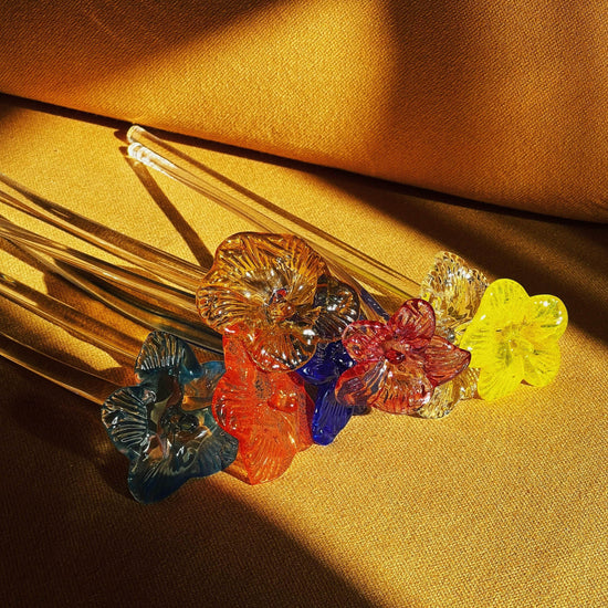 Mouthblown Crystal Flower - Small