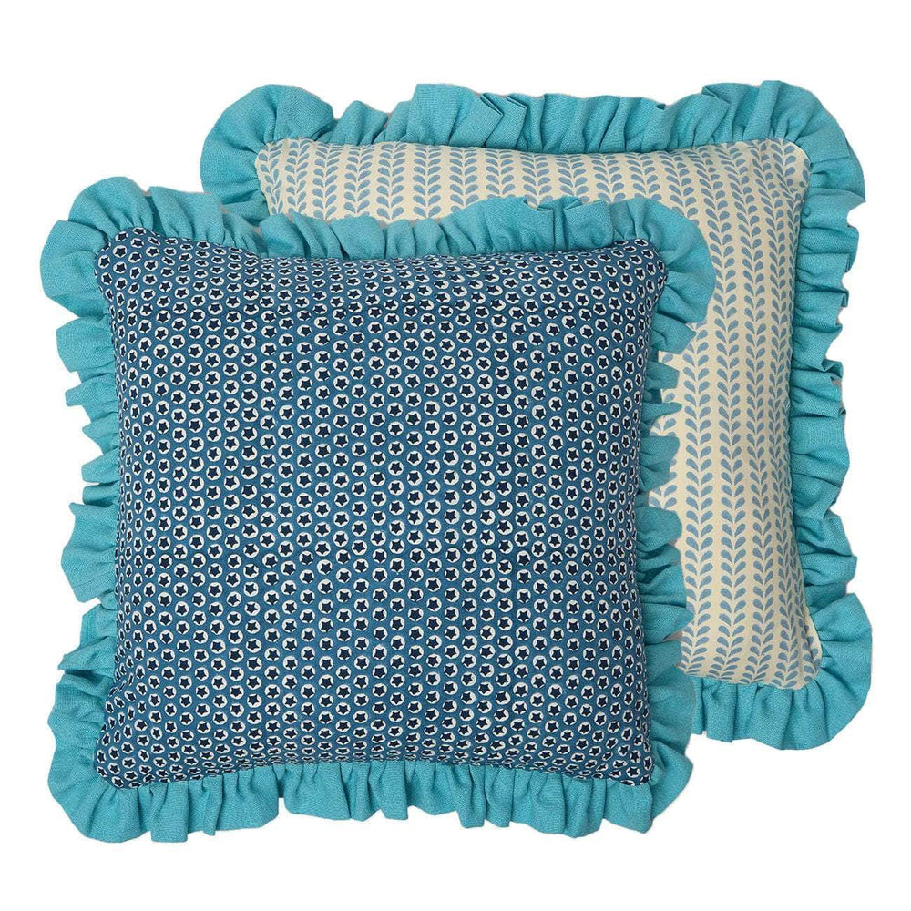 Frill Tuk Tuk Blue Bindi Blue Cushion