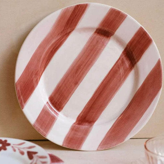 Stripes Hand Painted Ceramic Dinner Plate