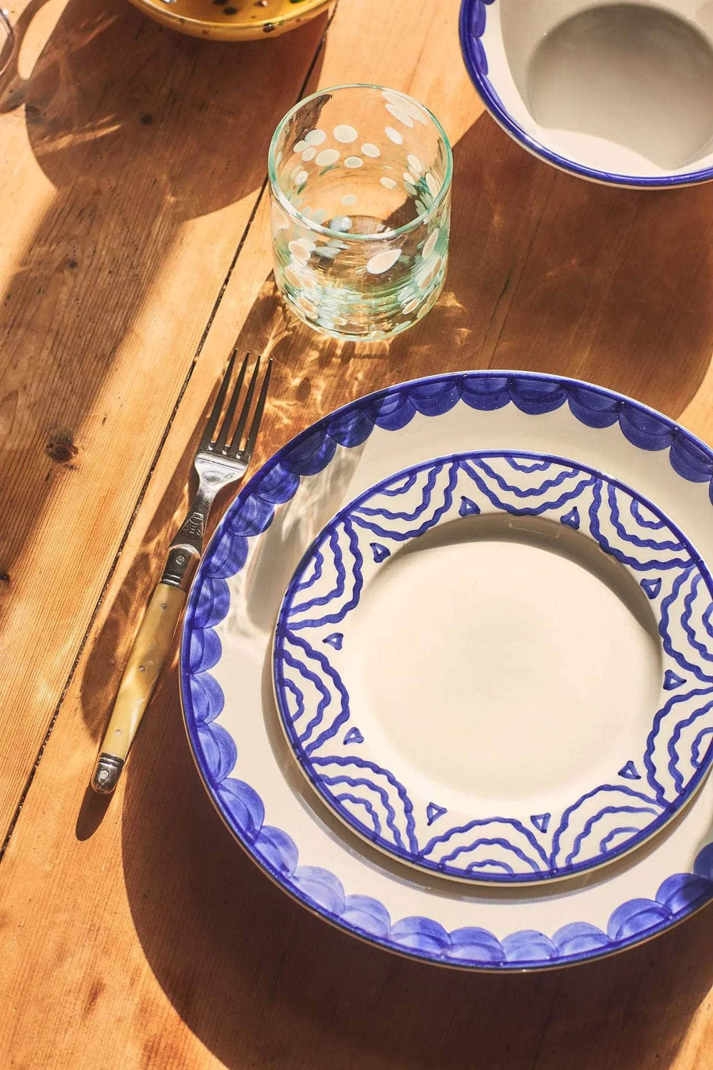 Blue Scallop Dinner Plate