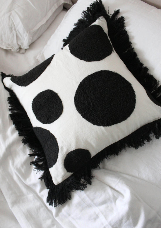 Mono Tufted Linen Cushion Cover