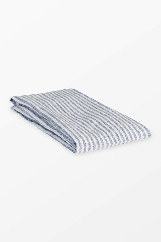 Blue + White Stripe Linen Bath Towel