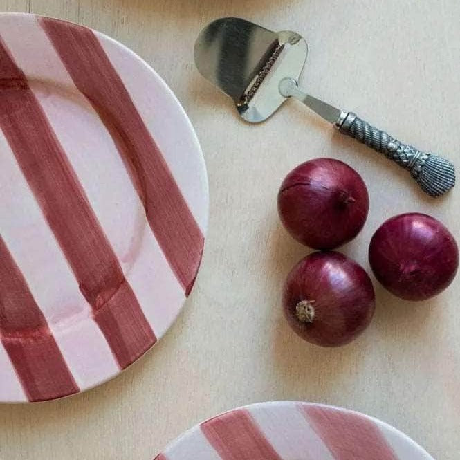 Stripes Hand Painted Ceramic Dinner Plate