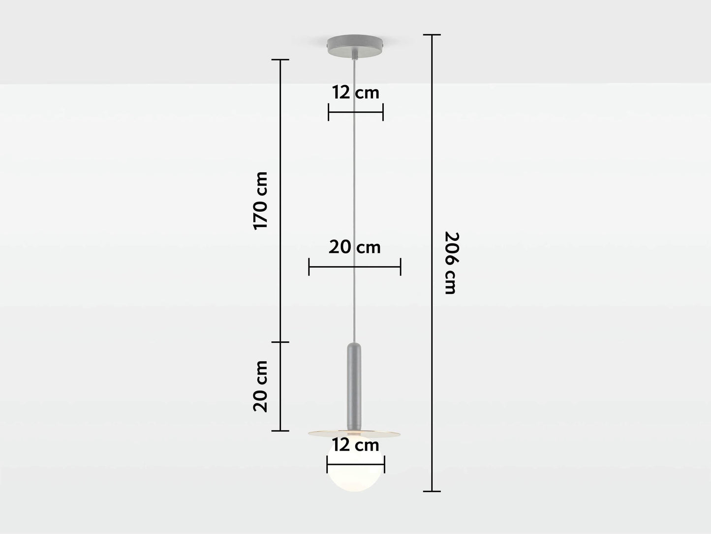 Charcoal grey plate pendant light