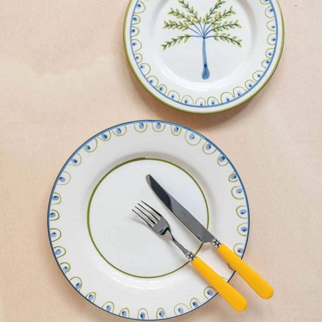 Coconut Hand-Painted Ceramic Dinner Plate