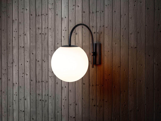 Charcoal grey hanging globe wall light