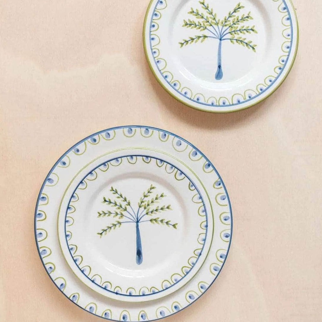 Coqueiro Hand-Painted Ceramic Dessert Plate