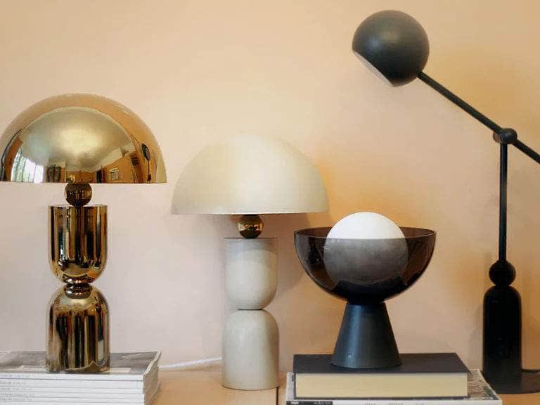 Brass mushroom dome table lamp