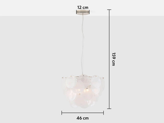 White glass disk chandelier ceiling light