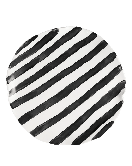 Black Striped Plate