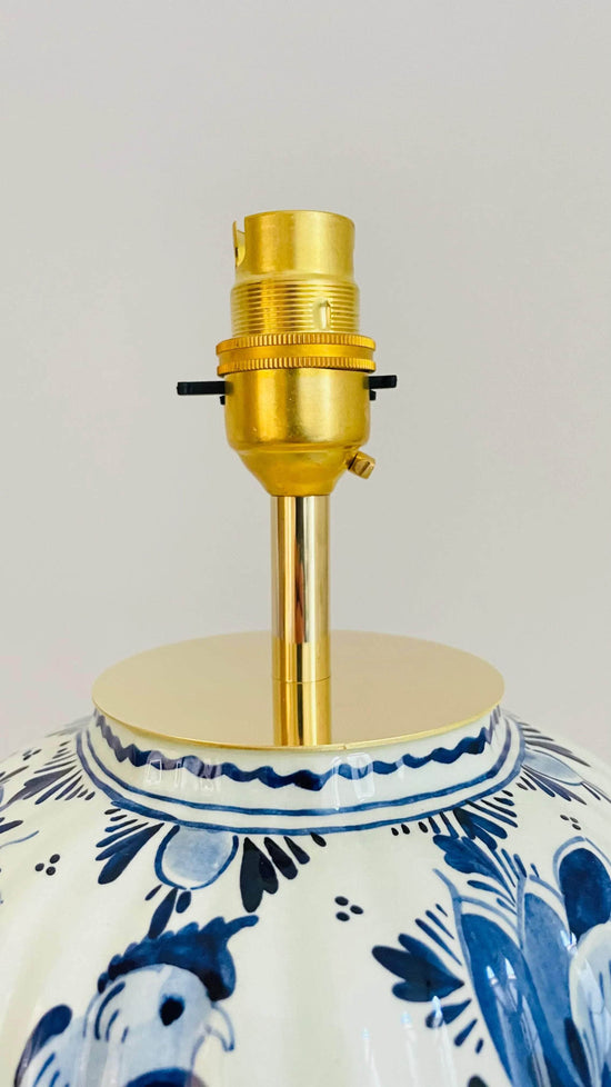Antique Delft Bird Lamp