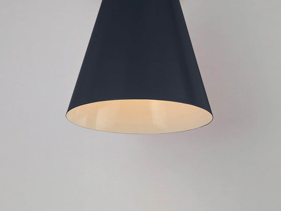 Charcoal grey cone shade wall light
