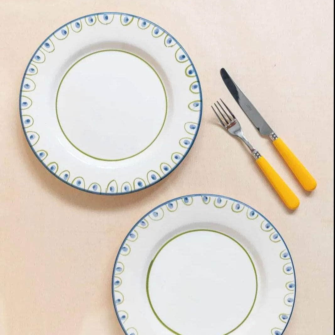 Coconut Hand-Painted Ceramic Dinner Plate