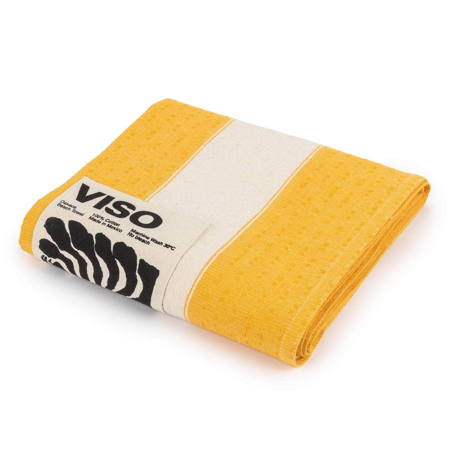 Oaxaca Beach Towel Yellow and White