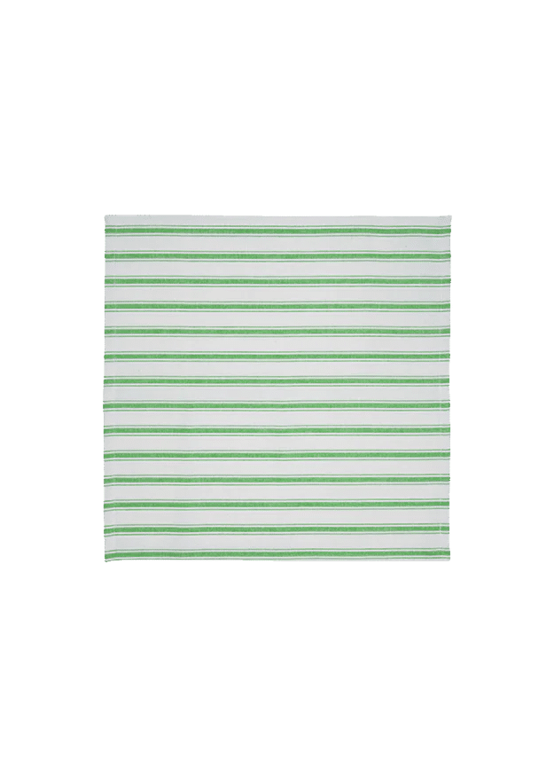 Lush Green Stripe Napkins (Set of 2)