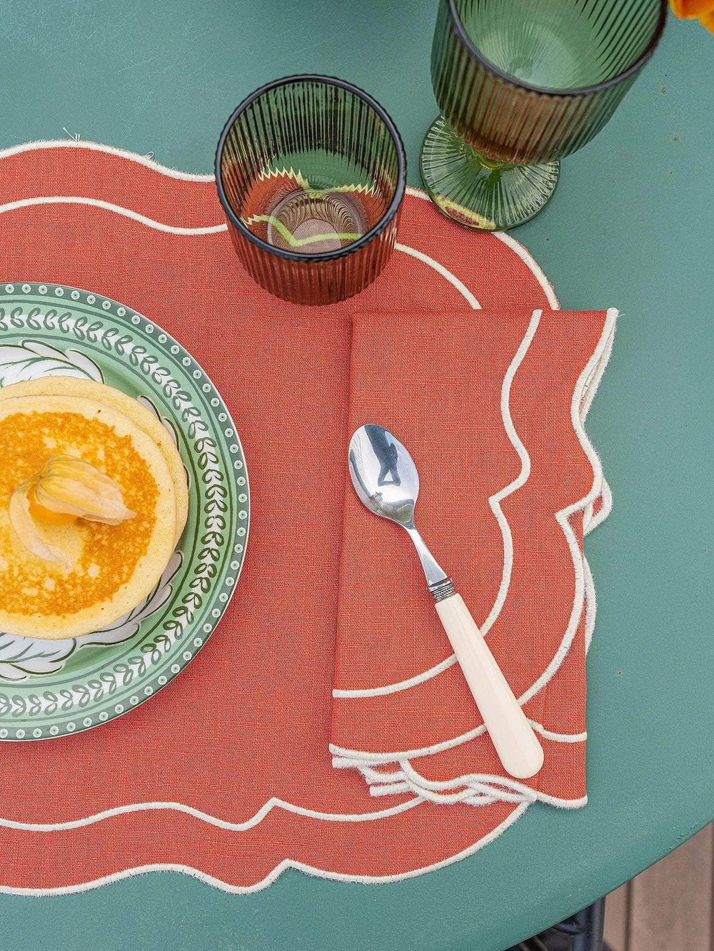 Clou Napkin, Terracota with Ivory