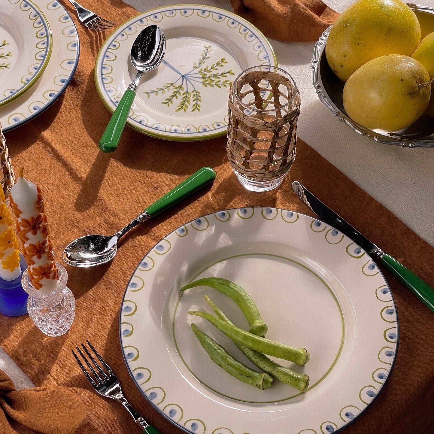 Coconut Hand-Painted Ceramic Dinner Plate