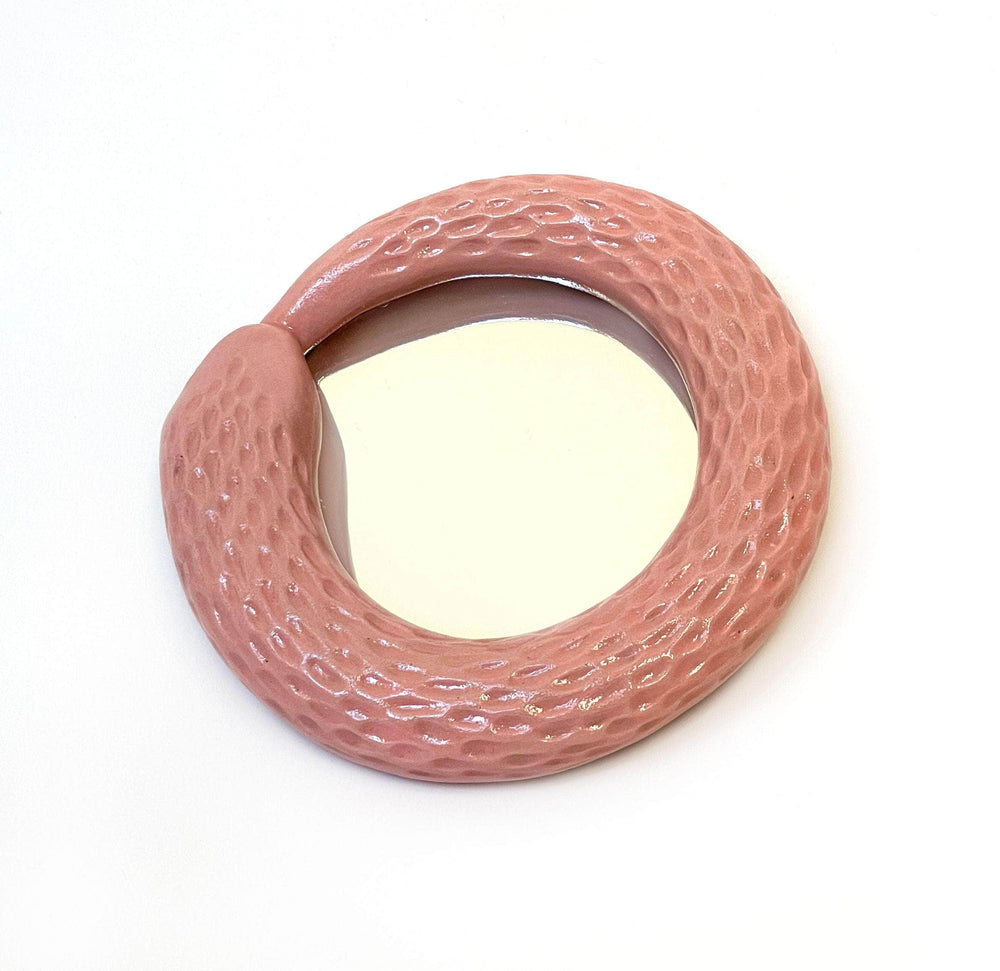 Snake Mirror - Coral Pink