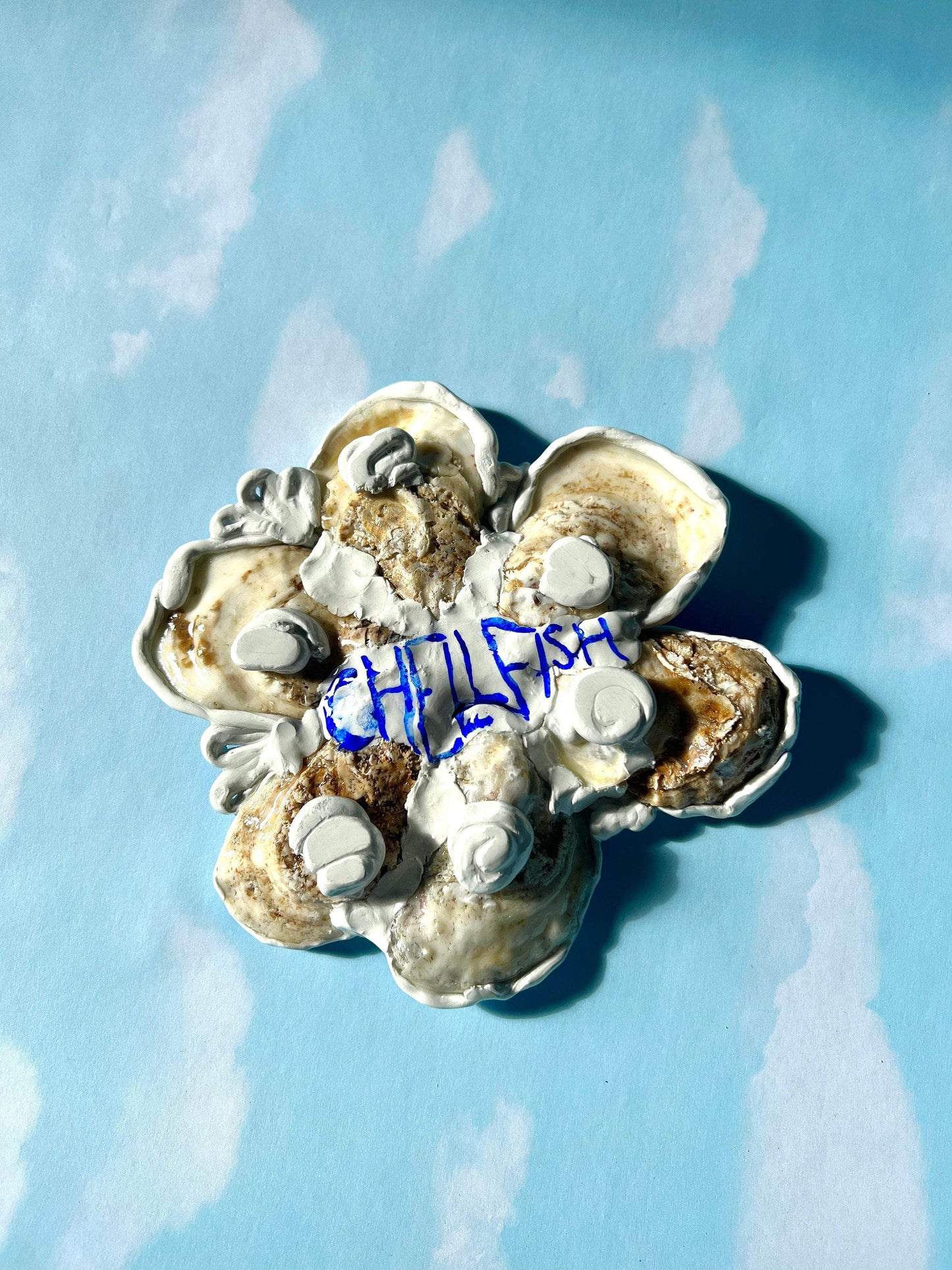 Oyster Serving Dish with a Tomato Vine