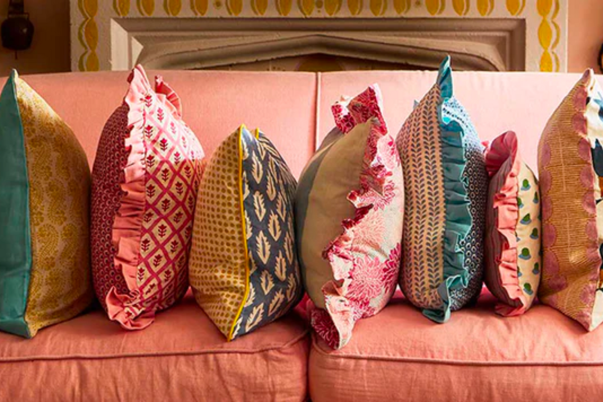 Spot & Star Printed Fabric Linen/Cotton Indigo