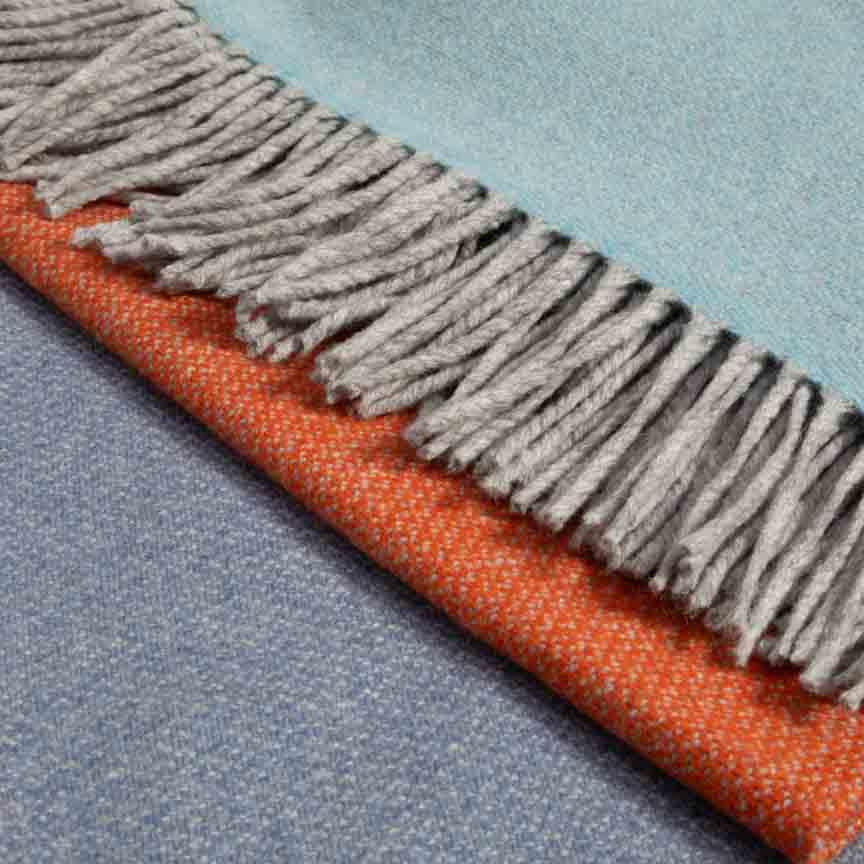 Soft Whispers - Cashmere & Merino Lambswool Blanket - Coastal Bloom