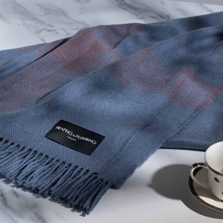 Soft Whispers - Cashmere & Merino Lambswool Blanket - Blue Crush