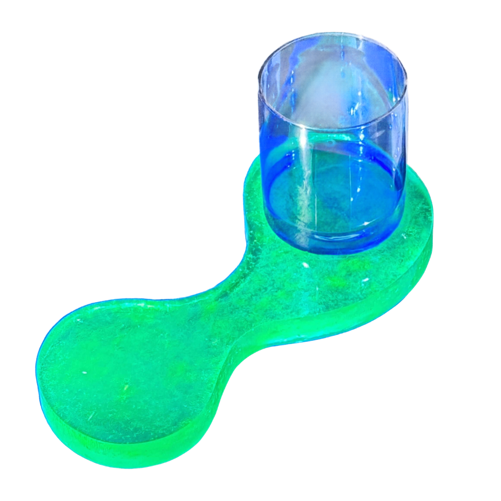 The 2 Drinks Coaster in Green Recycled Plastic