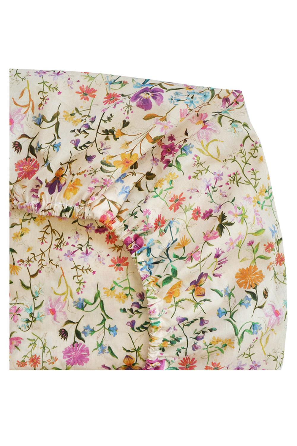 Fitted Sheet made with Liberty Fabric LINEN GARDEN - Coco & Wolf