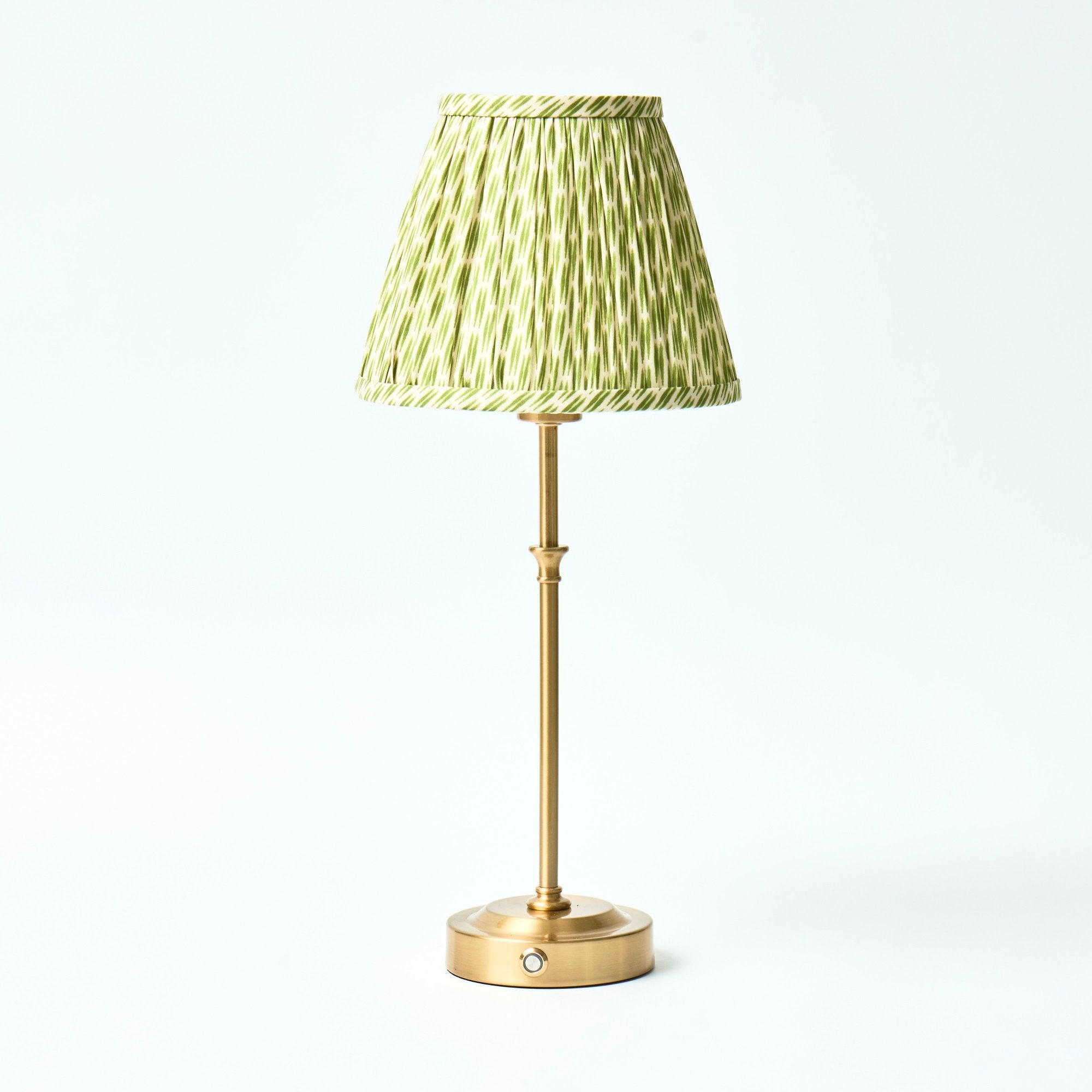 Lyla Rechargeable Table Lamp With Green Patola Lampshade
