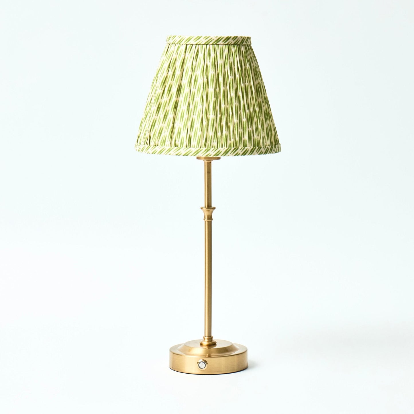 Lyla Rechargeable Table Lamp With Green Patola Lampshade