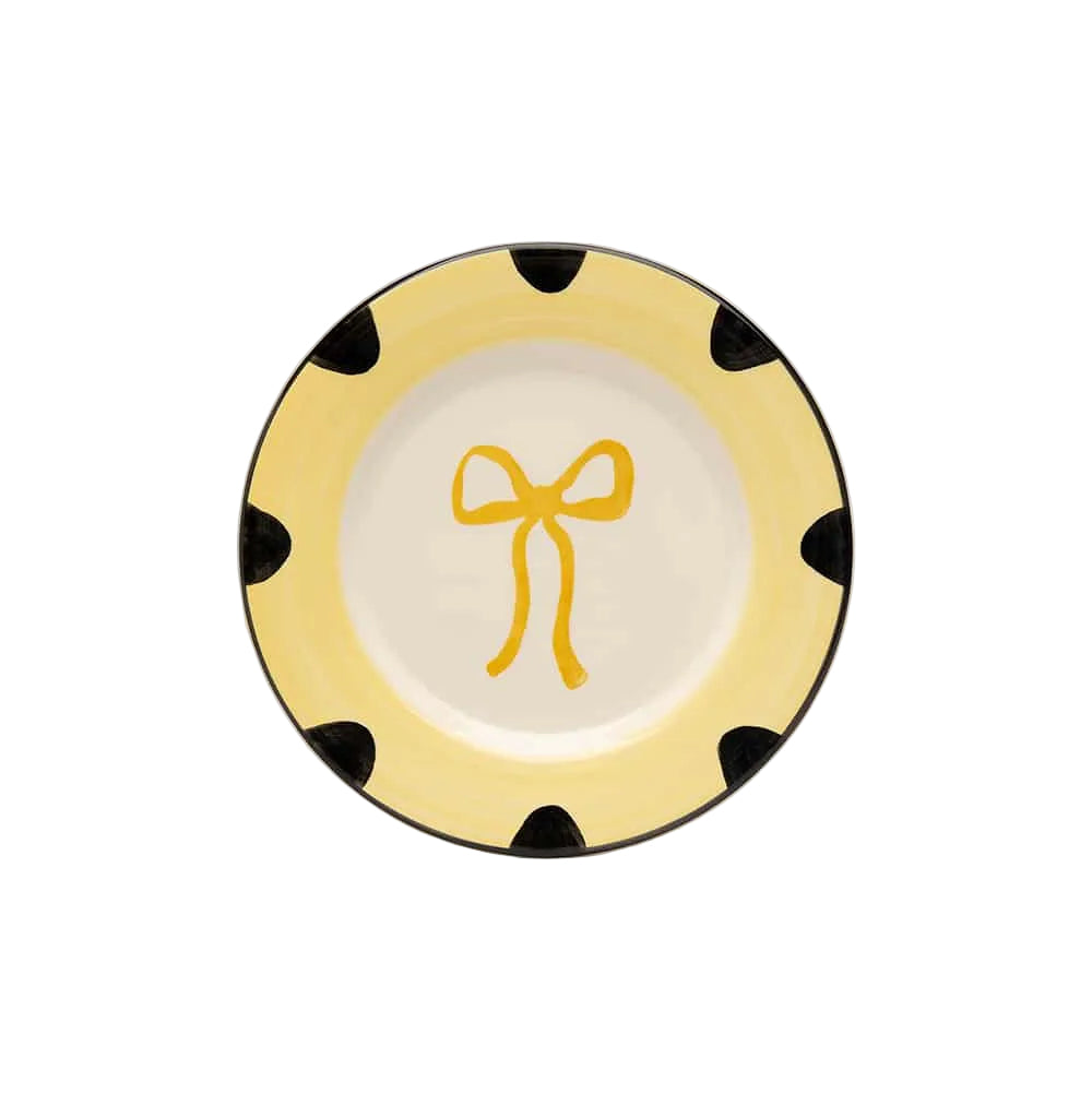 Yellow Bow Dessert Plate