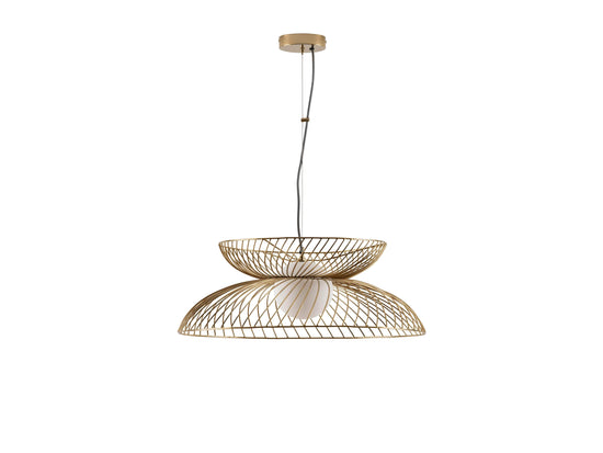 Brass cage ceiling light