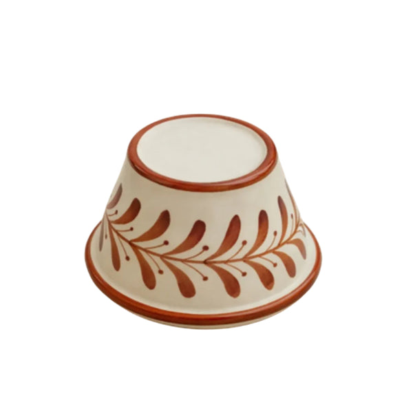 Helecho French Butter Dish in Rust Red — hand-painted fern wreath ceramic, Carmen del Viboral, Colombia