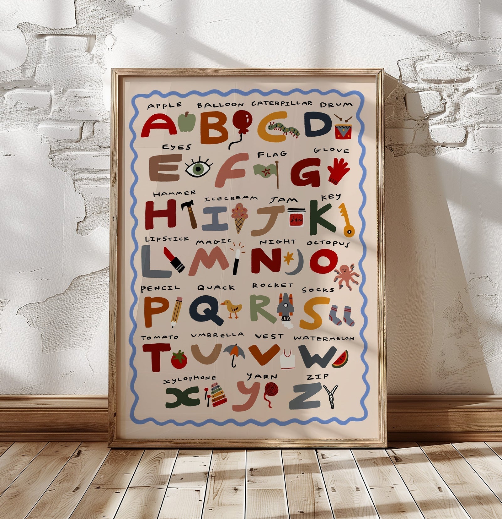 First Alphabet | Kid's Print | UNFRAMED