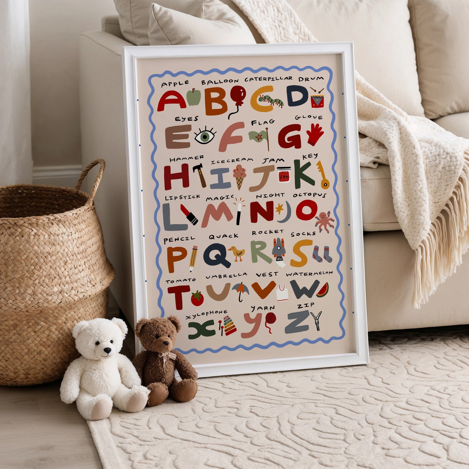 First Alphabet | Kid's Print | UNFRAMED