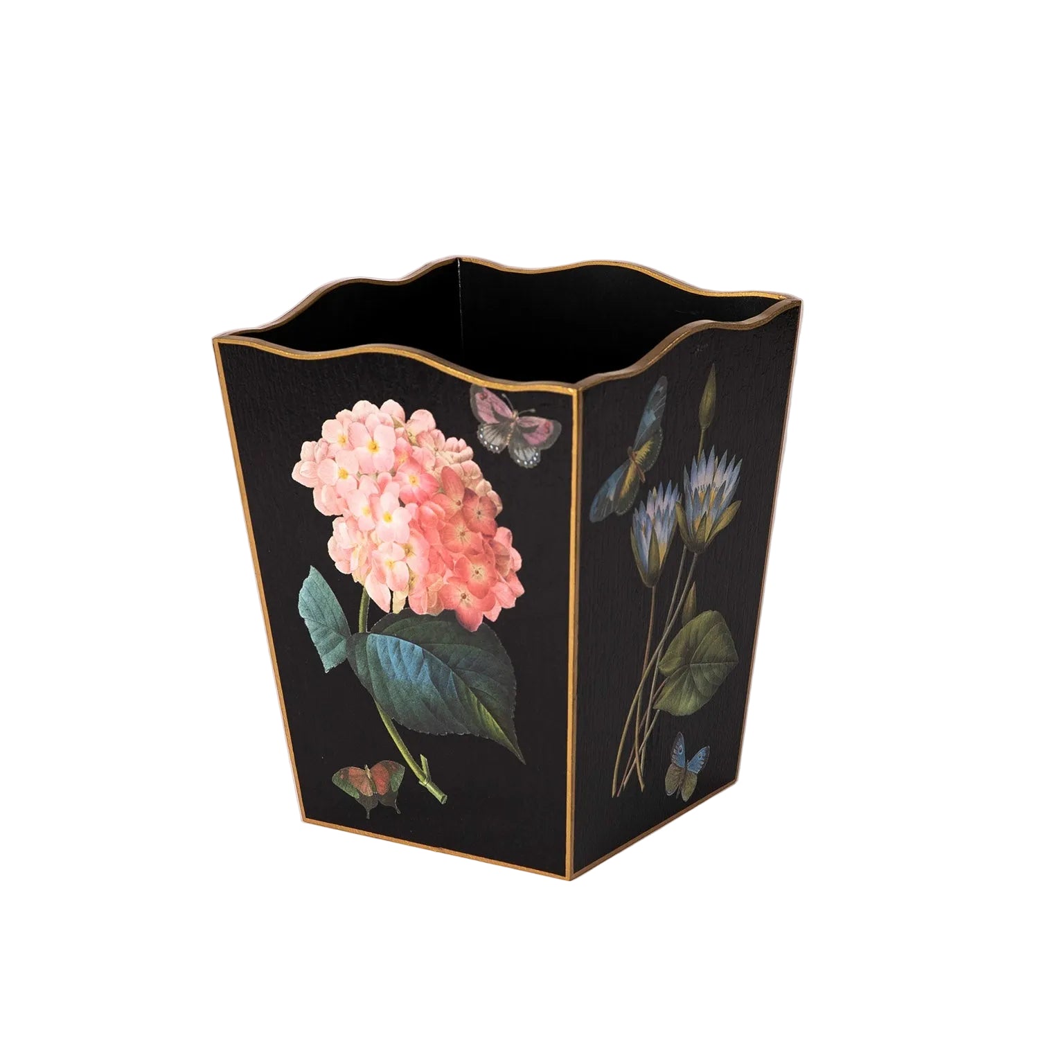 Pink Roses, Hydrangea & Blue Irises Wastepaper Basket