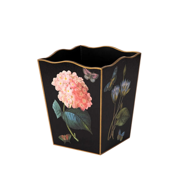 Pink Roses, Hydrangea & Blue Irises Wastepaper Basket