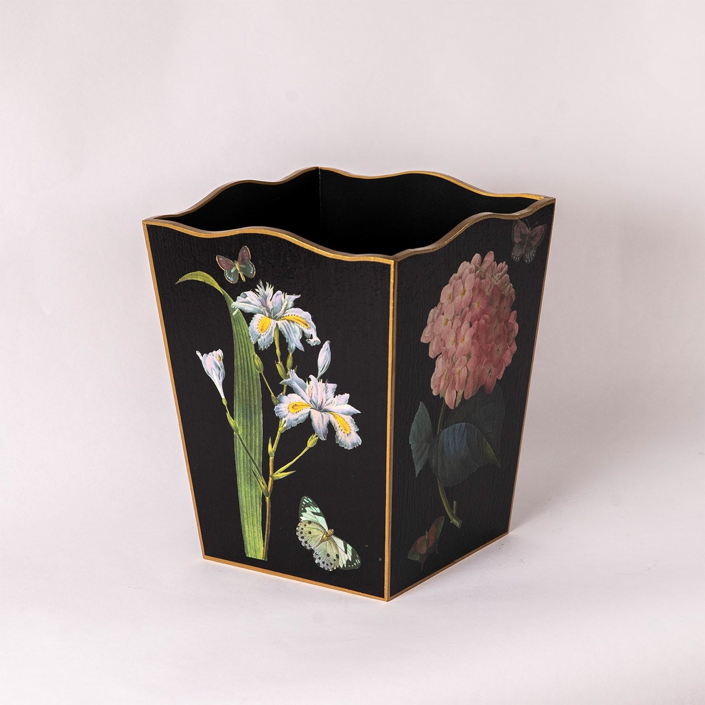Pink Roses, Hydrangea & Blue Irises Wastepaper Basket