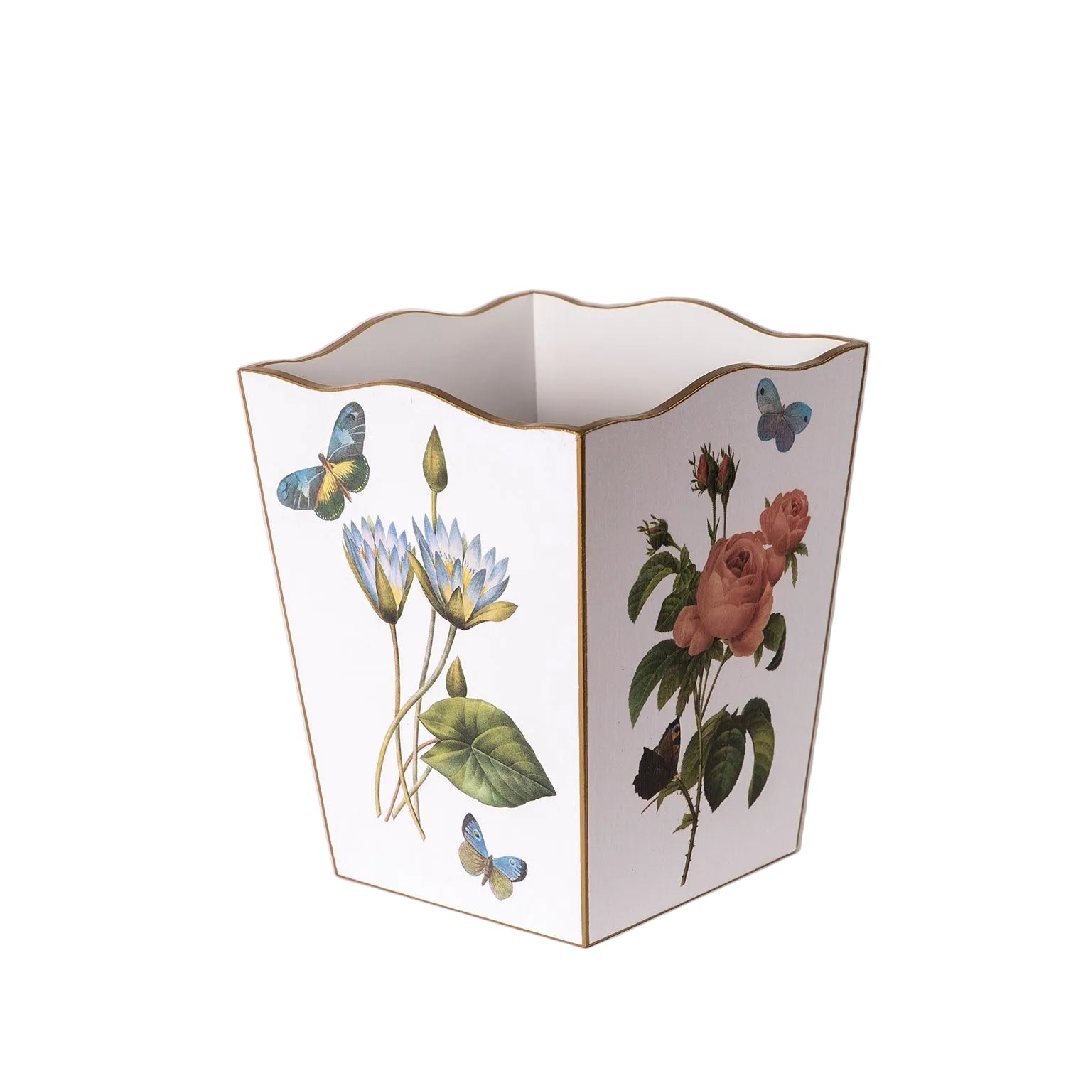 Pink Roses, Hydrangea & Blue Irises Wastepaper Basket
