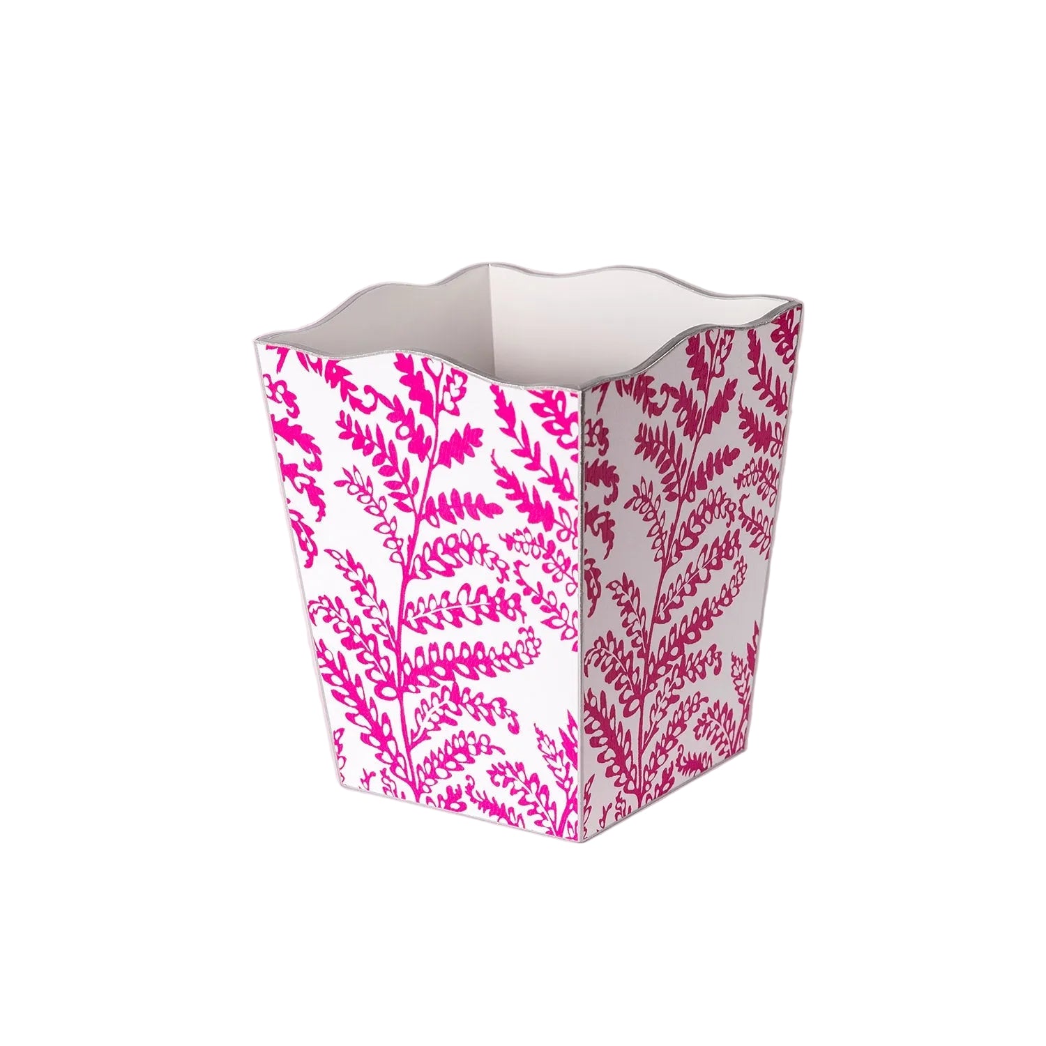 Raspberry Lacy Fern Wastepaper Basket