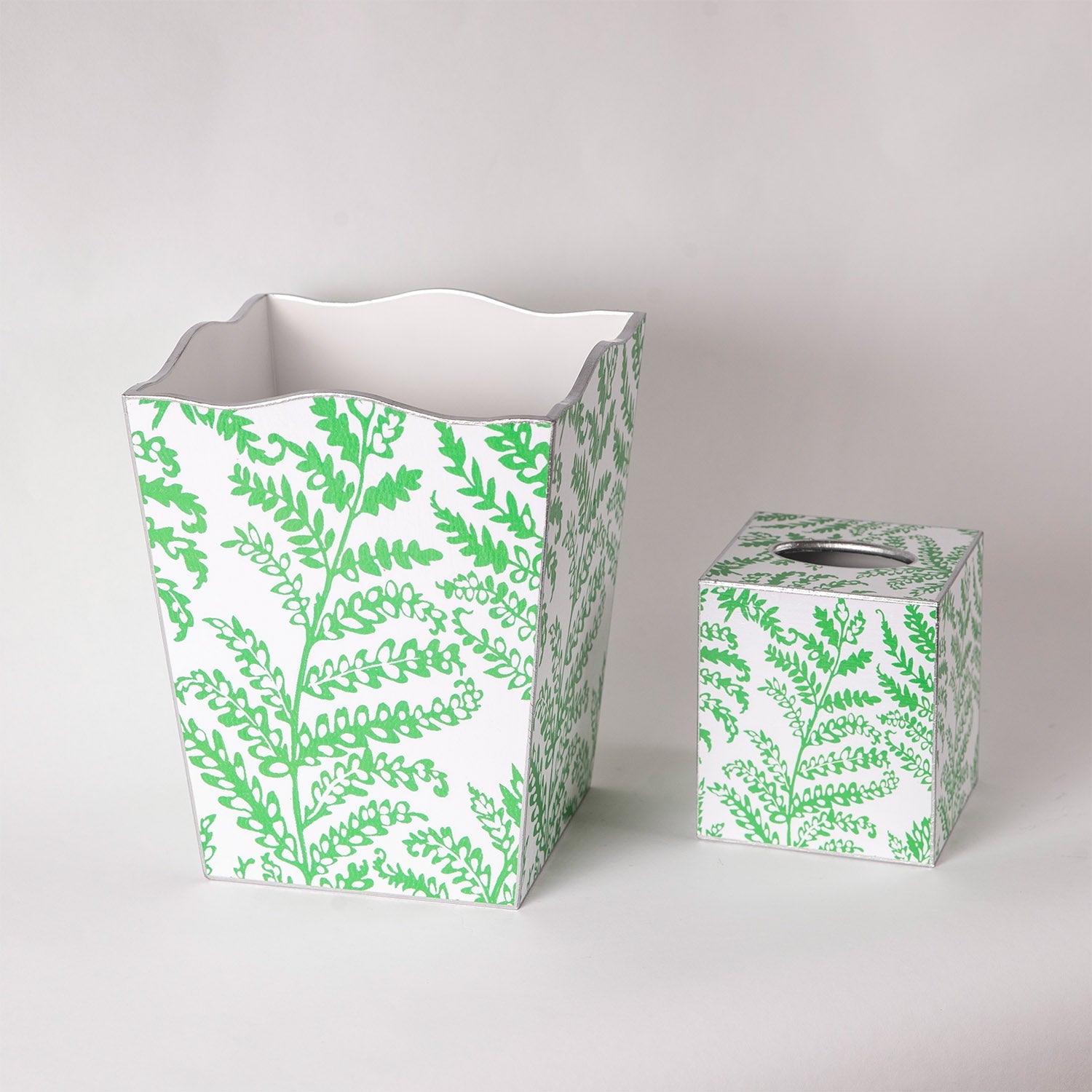 Green Lacy Fern Wastepaper Basket