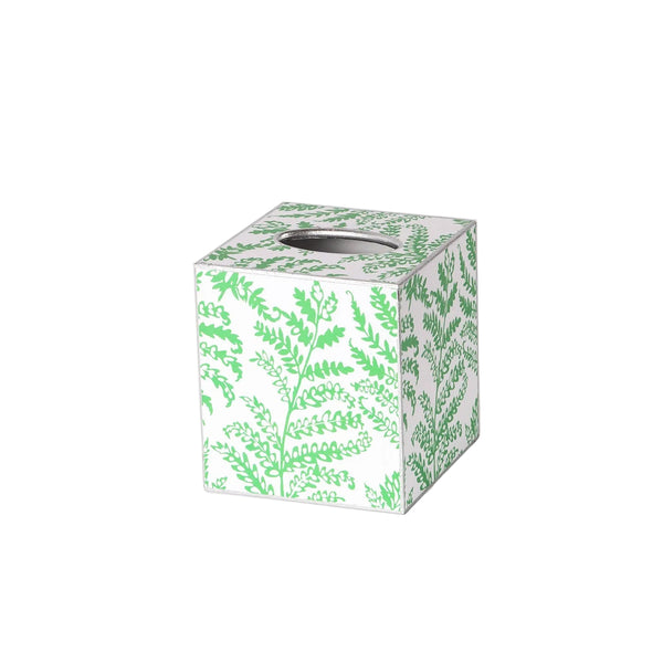 Green Lacy Fern Tissue Box