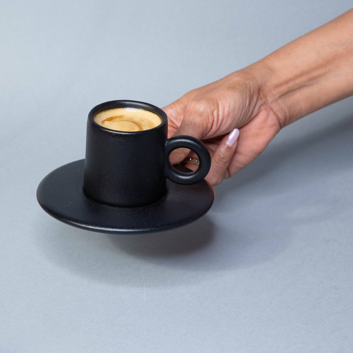 Black Lilo Espresso Cup & Saucer | Set of 2
