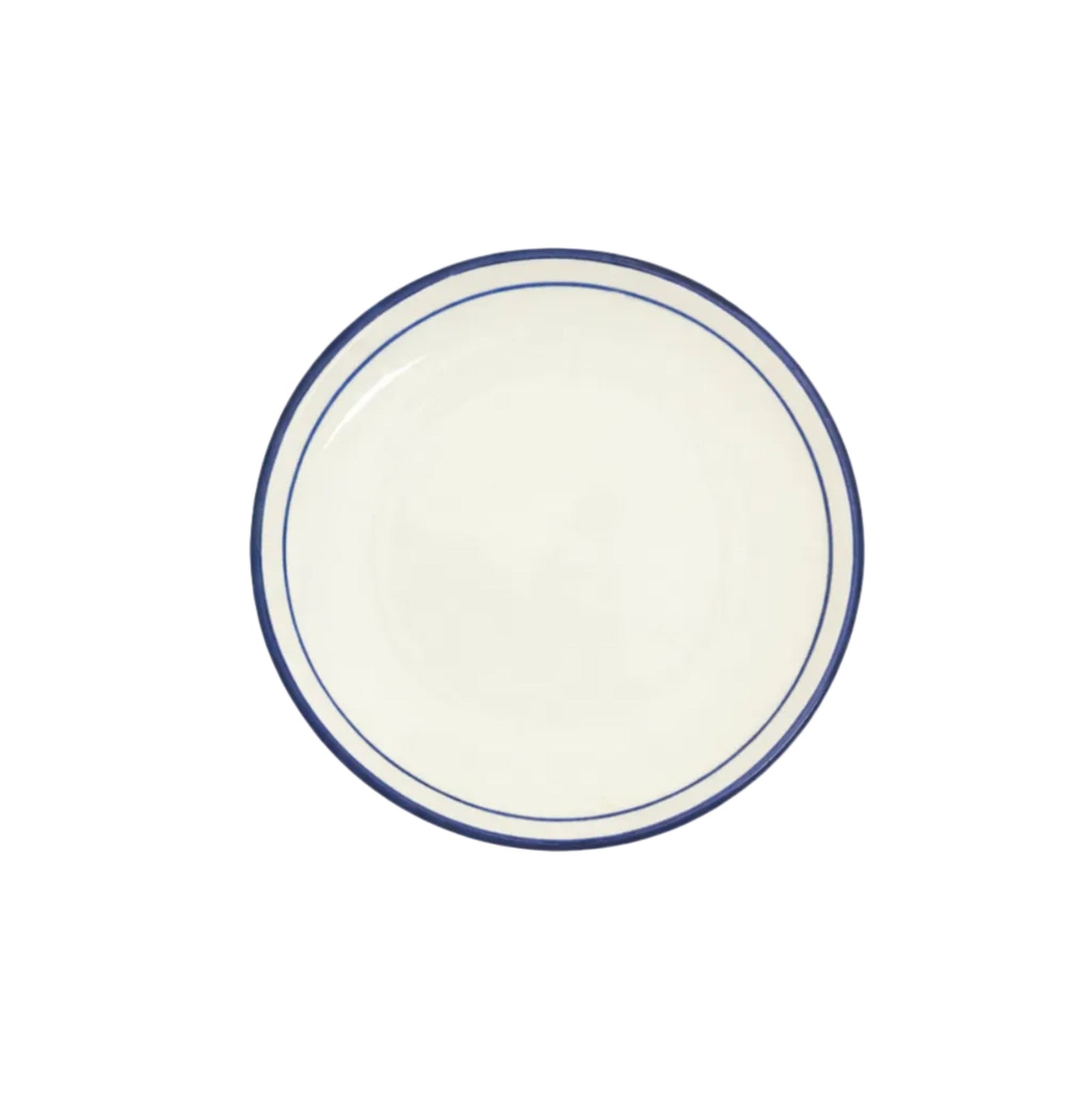 Rim Bread Plate in Deep Blue — hand-painted rimmed ceramic from Carmen del Viboral, Colombia.