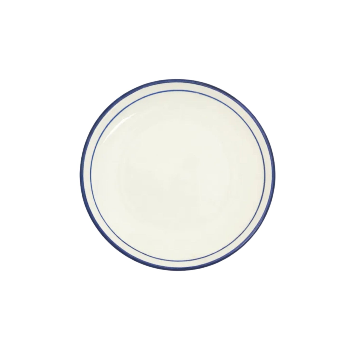 Rim Bread Plate in Deep Blue — hand-painted rimmed ceramic from Carmen del Viboral, Colombia.